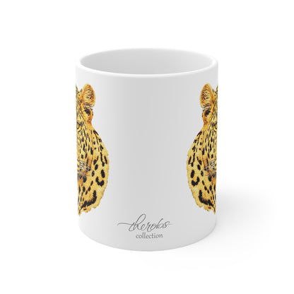 Leopard White Ceramic 11oz Mug