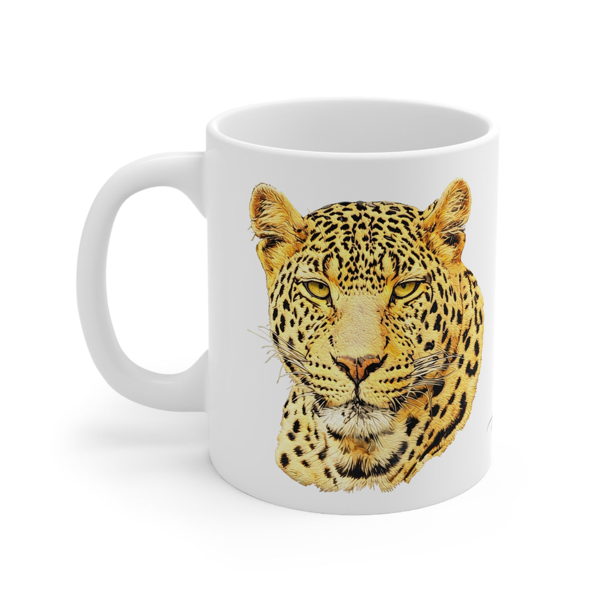 Leopard White Ceramic 11oz Mug