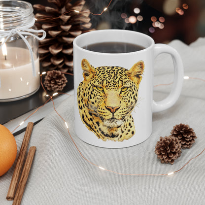 Leopard White Ceramic 11oz Mug