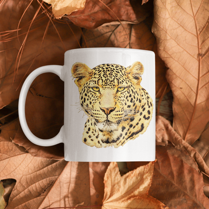 Leopard White Ceramic 11oz Mug