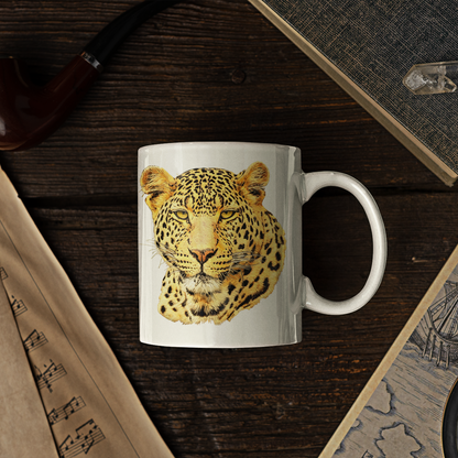 Leopard White Ceramic 11oz Mug