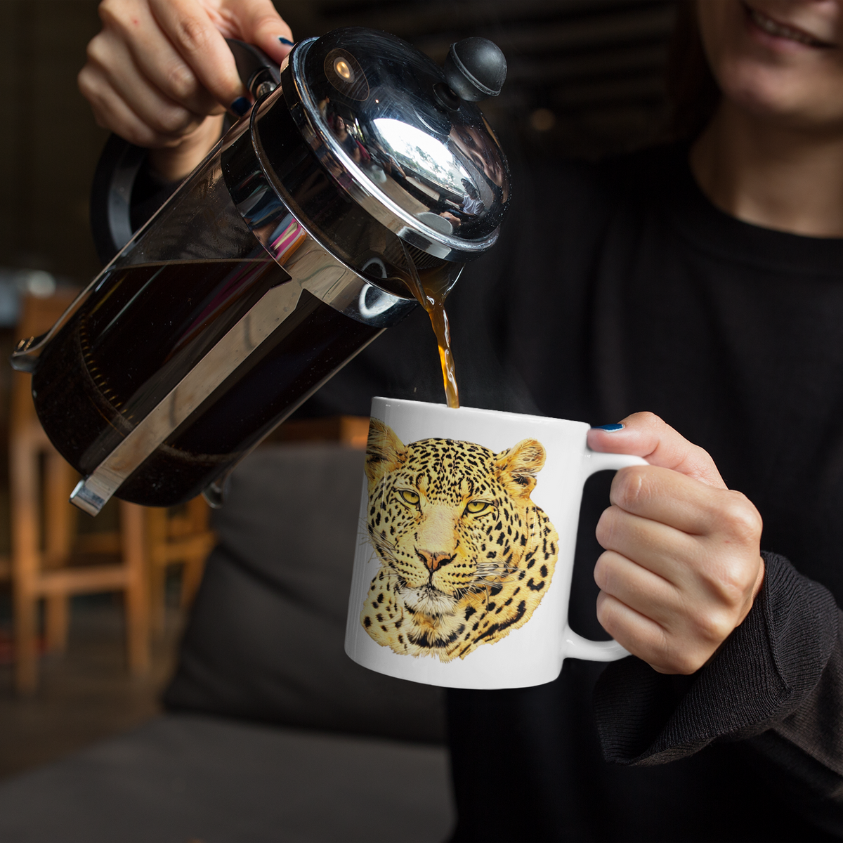 Leopard White Ceramic 11oz Mug