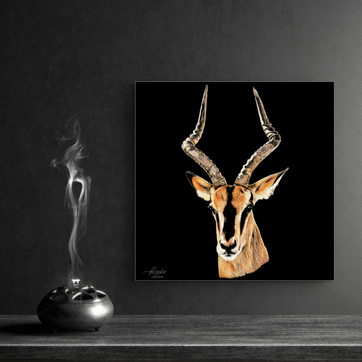 Impala Fine Art Giclée Matte Black Poster