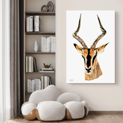 Impala Satin Stretched Canvas Print