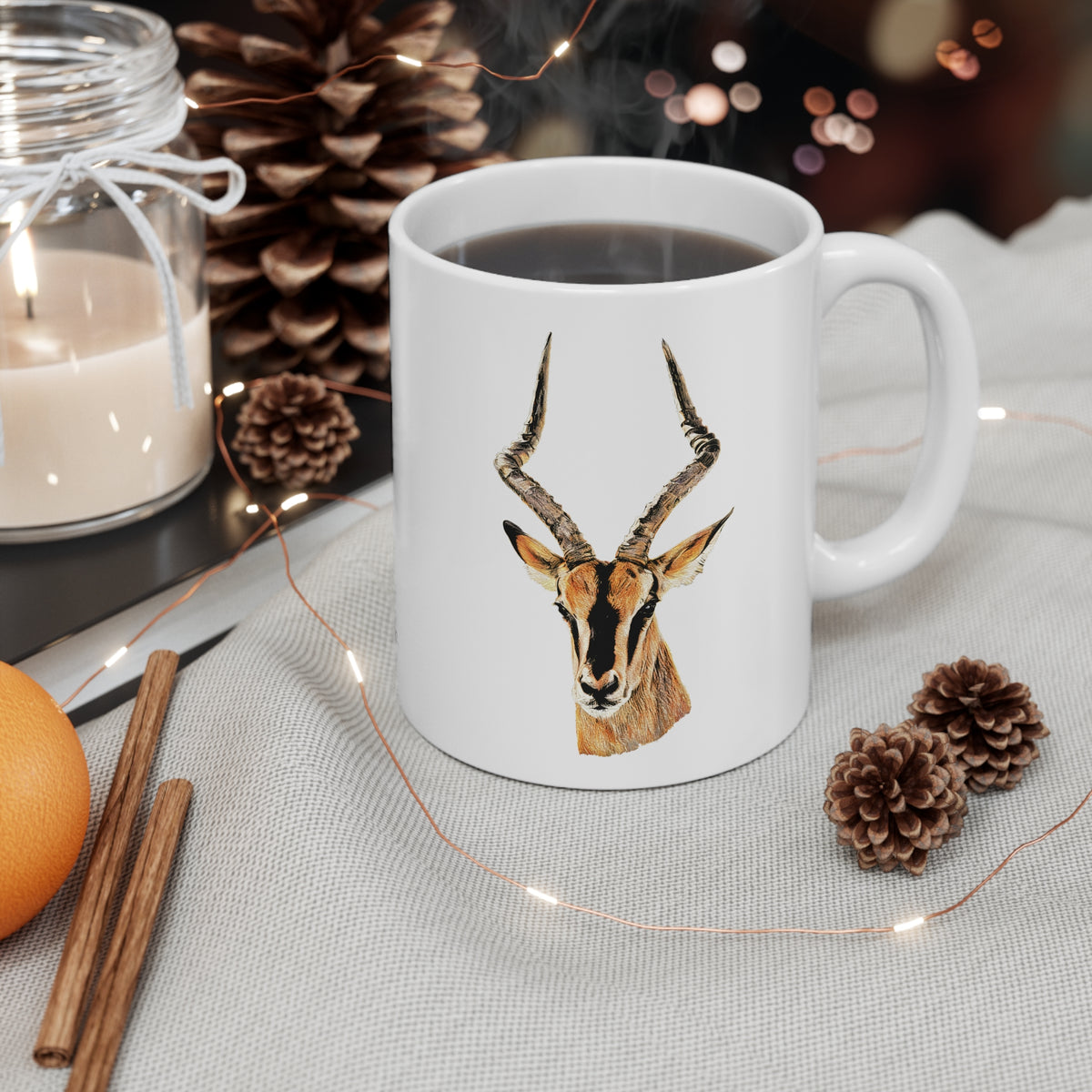 Impala White Ceramic 11oz Mug