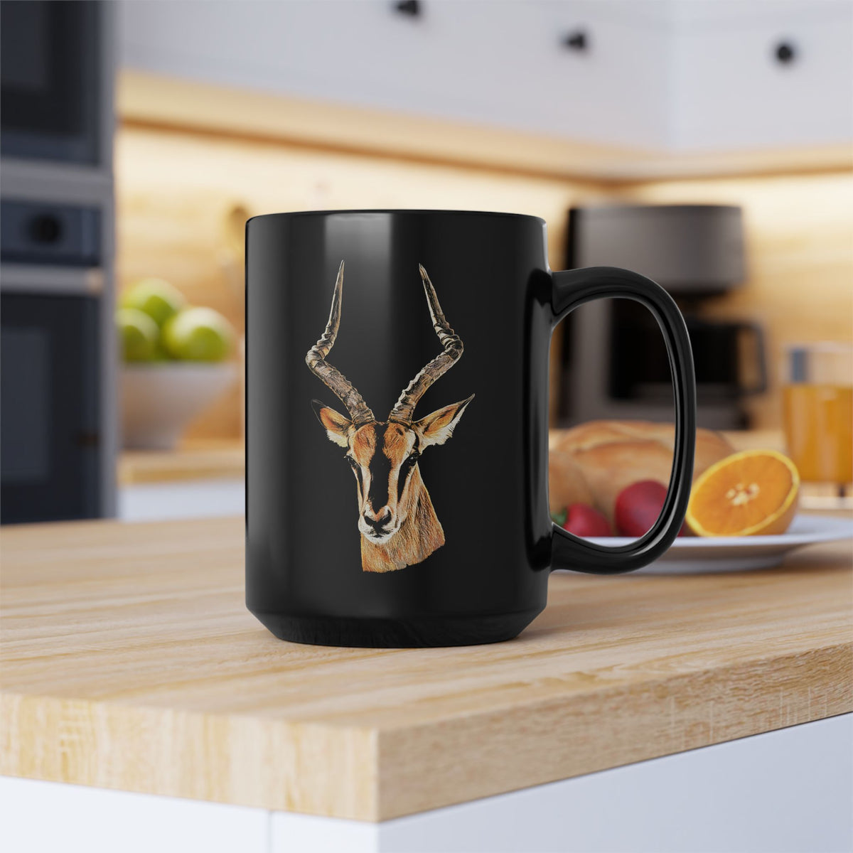 Impala 15oz Large Black Ceramic Mug