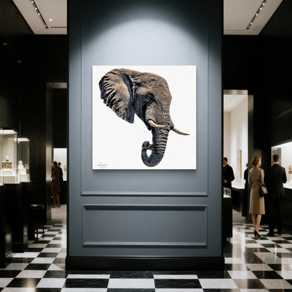 Elephant Satin Stretched Canvas Print