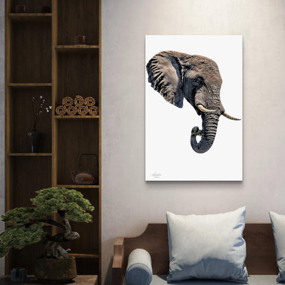 Elephant Satin Stretched Canvas Print