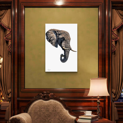 Elephant Satin Stretched Canvas Print