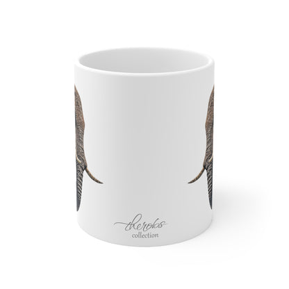 Elephant White Ceramic 11oz Mug