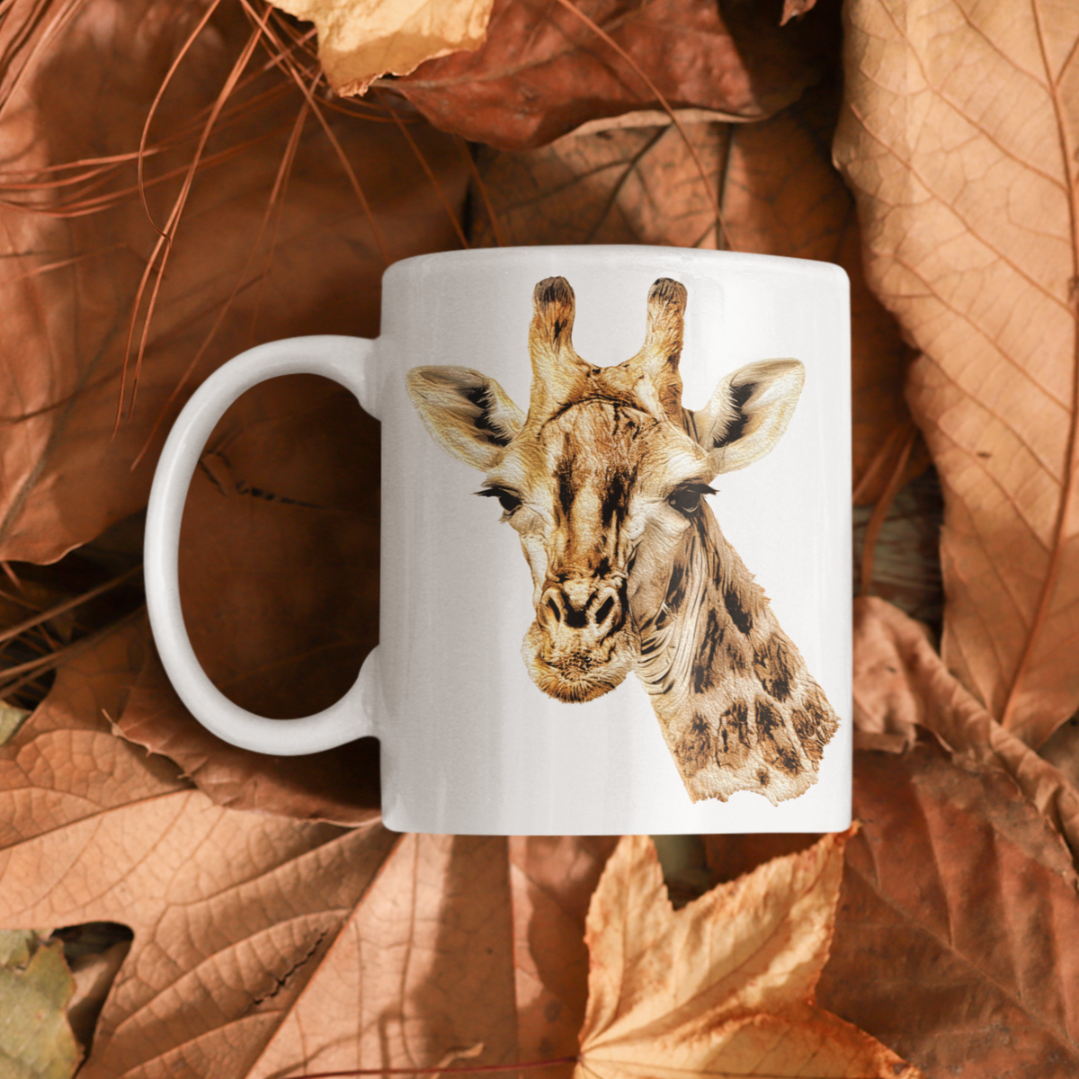 Giraffe White Ceramic 11oz Mug