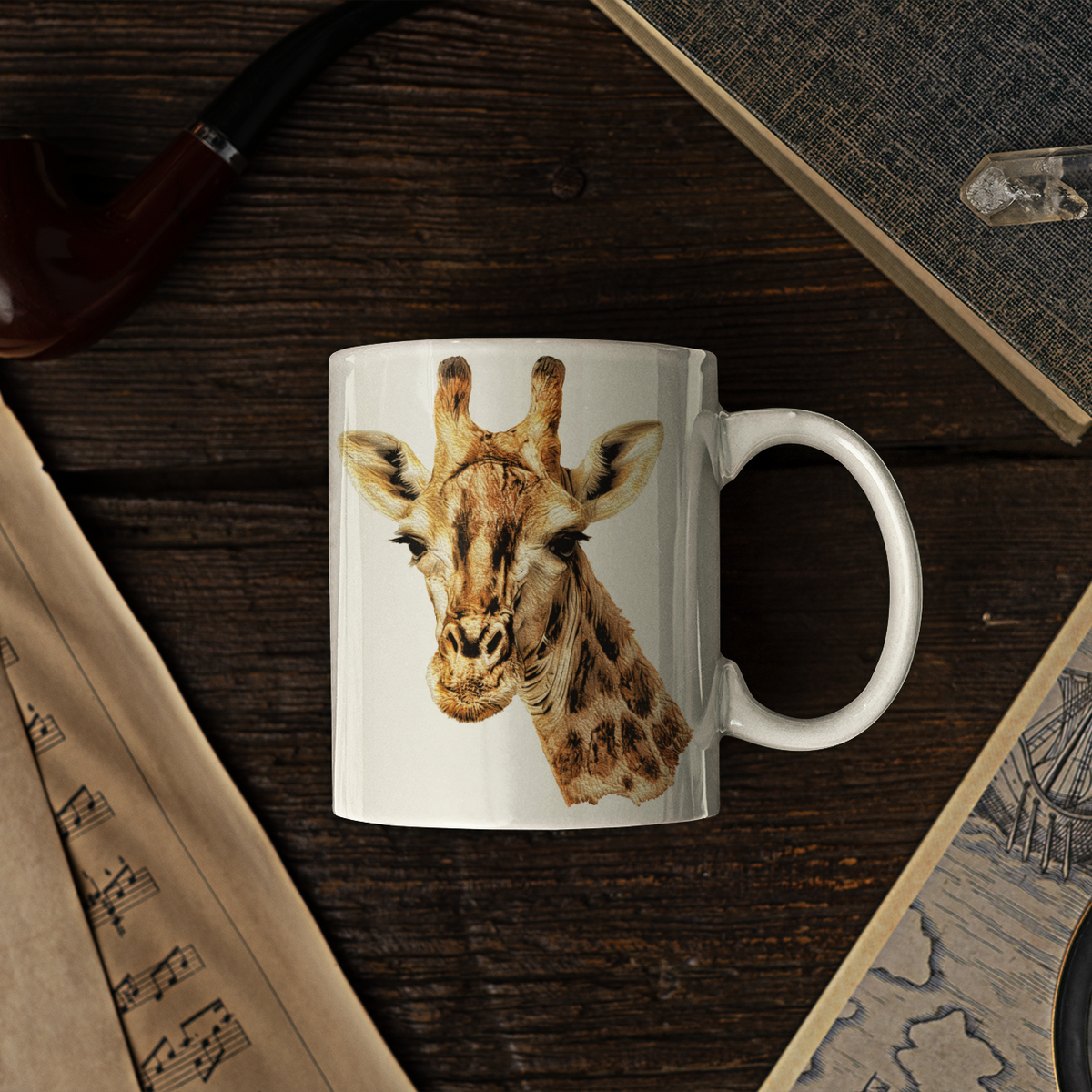Giraffe White Ceramic 11oz Mug