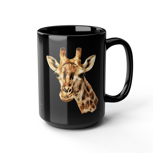 Giraffe 15oz Large Black Ceramic Mug