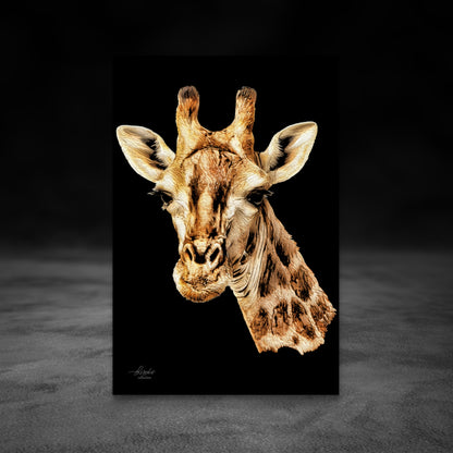 Giraffe Fine Art Giclée Matte Black Poster
