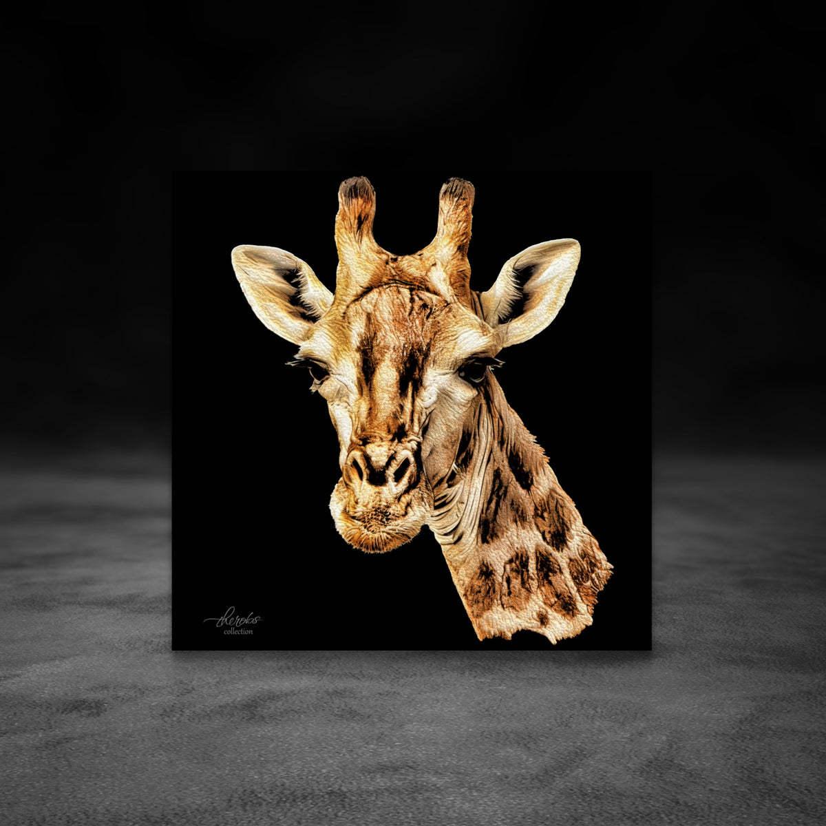 Giraffe Fine Art Giclée Matte Black Poster