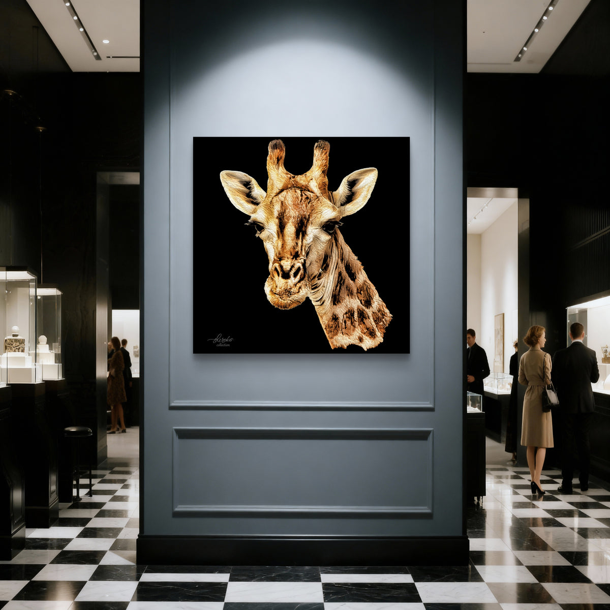Giraffe Fine Art Giclée Matte Black Poster