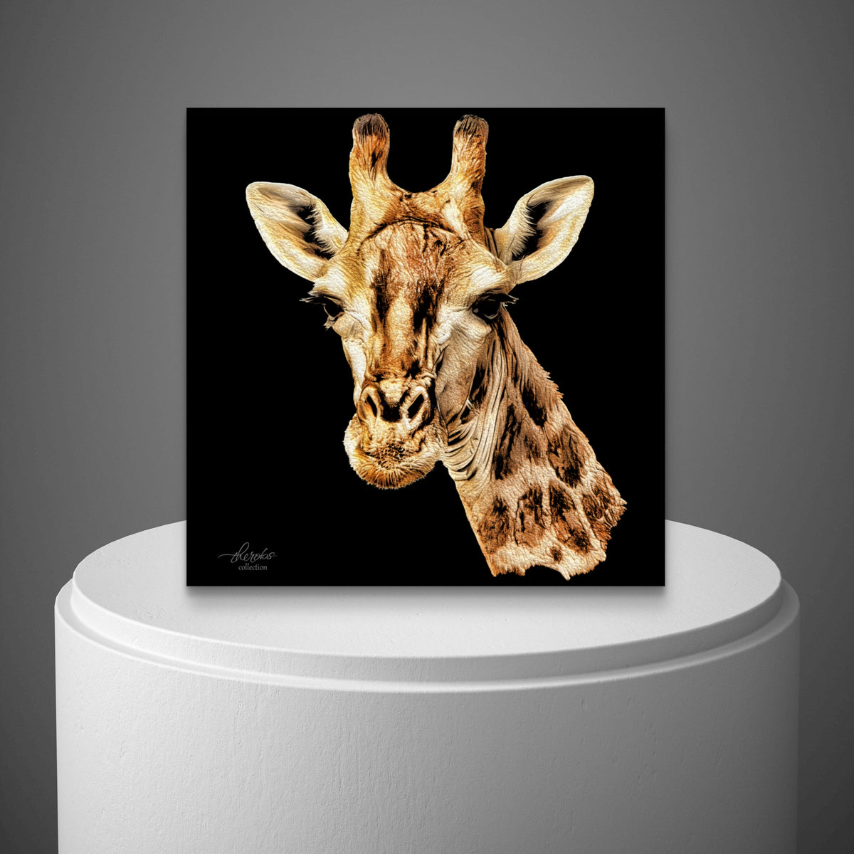 Giraffe Fine Art Giclée Matte Black Poster