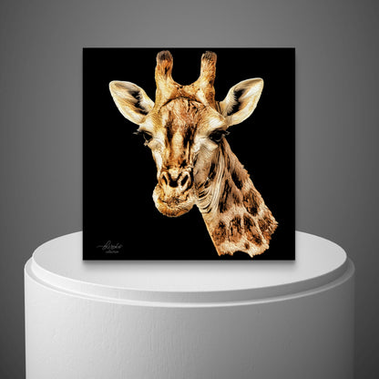 Giraffe Fine Art Giclée Matte Black Poster