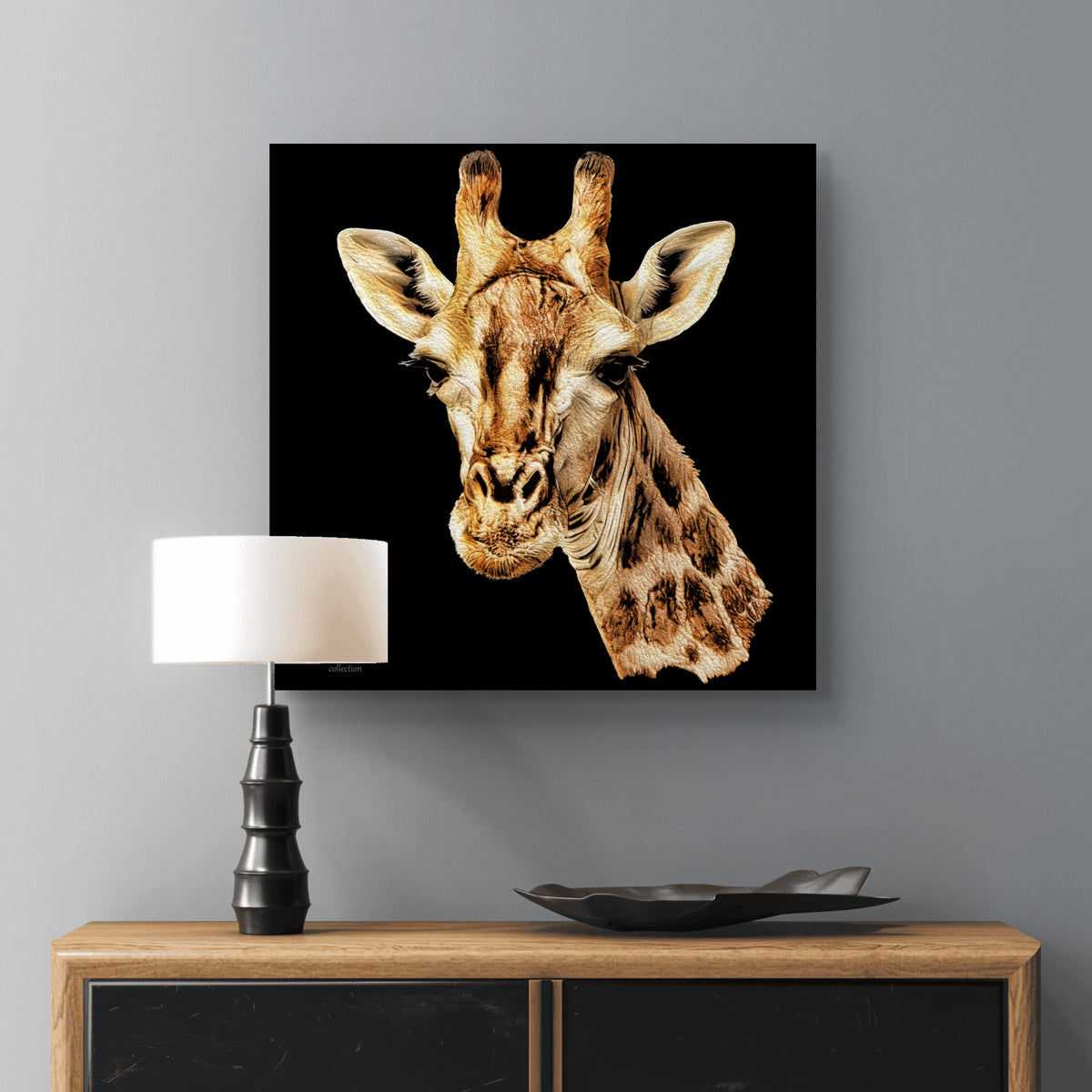 Giraffe Fine Art Giclée Matte Black Poster