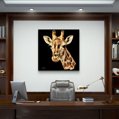 Giraffe Fine Art Giclée Matte Black Poster