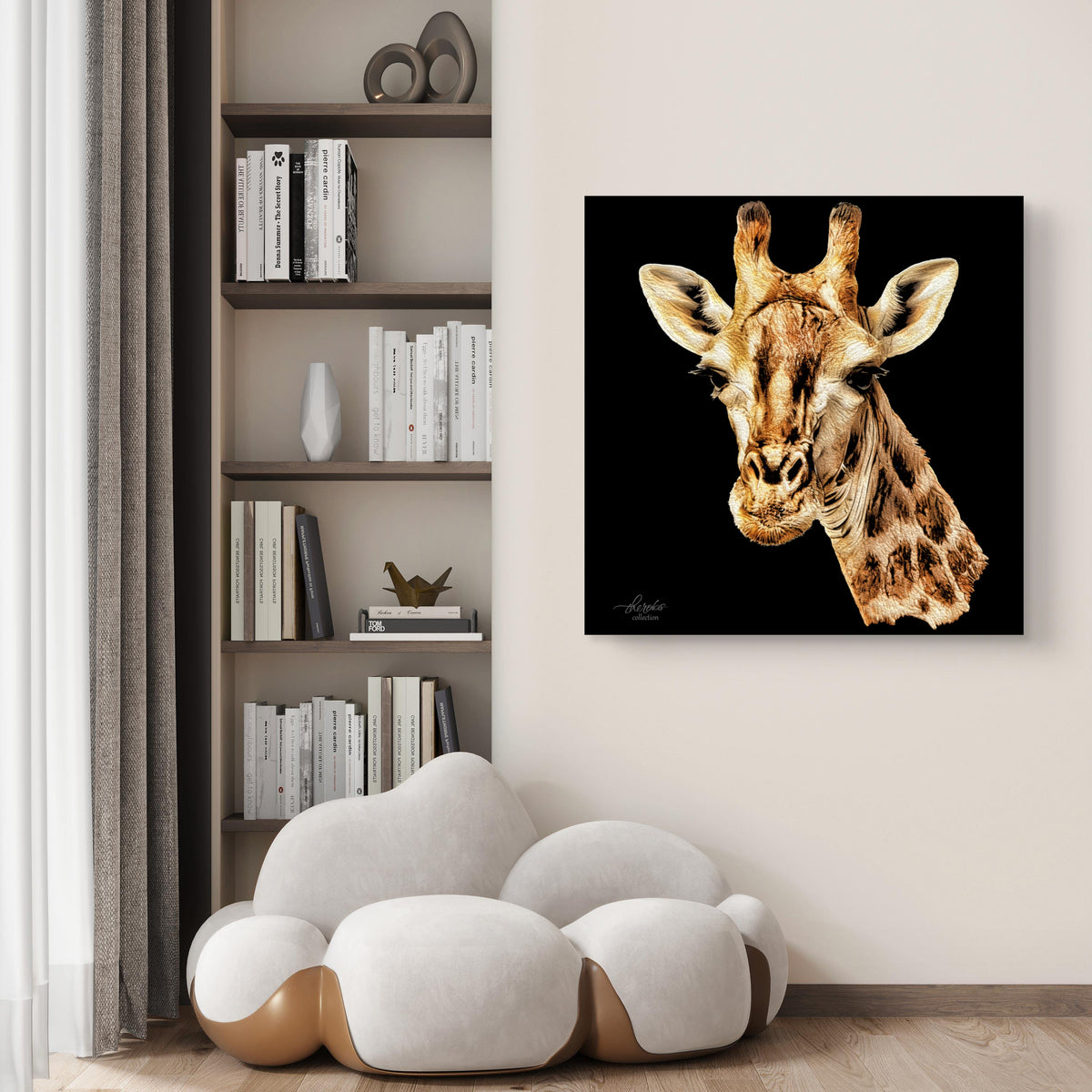 Giraffe Fine Art Giclée Matte Black Poster