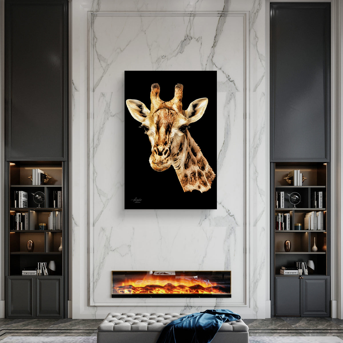 Giraffe Fine Art Giclée Matte Black Poster