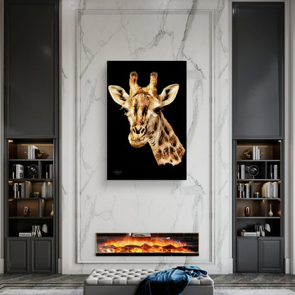 Giraffe Fine Art Giclée Matte Black Poster
