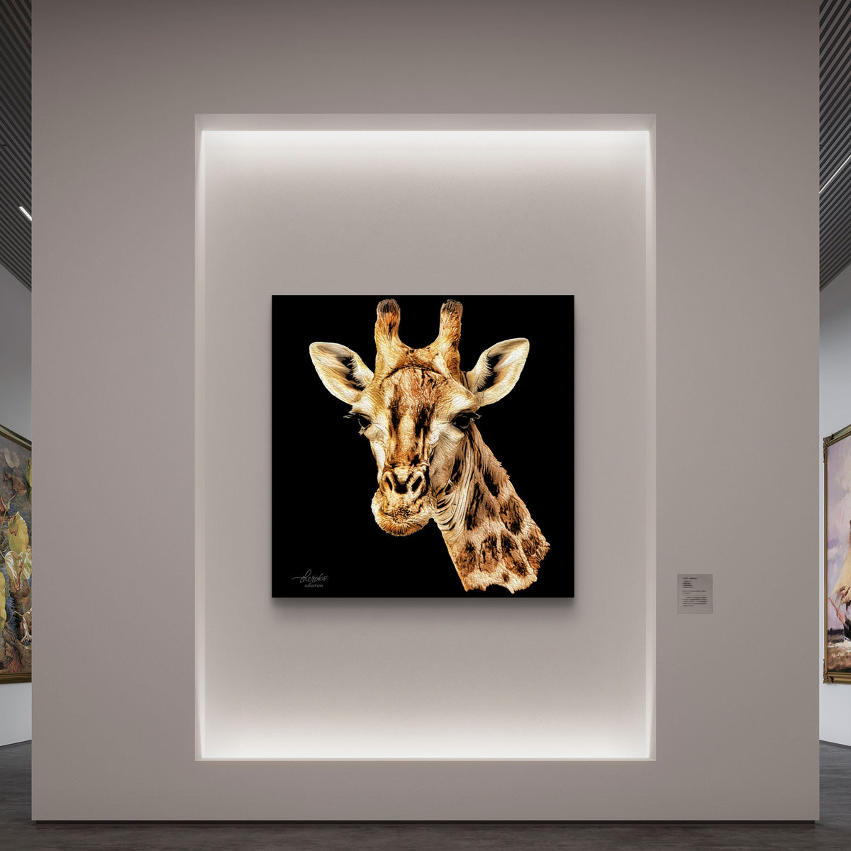 Giraffe Fine Art Giclée Matte Black Poster