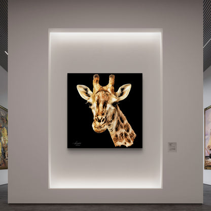 Giraffe Fine Art Giclée Matte Black Poster