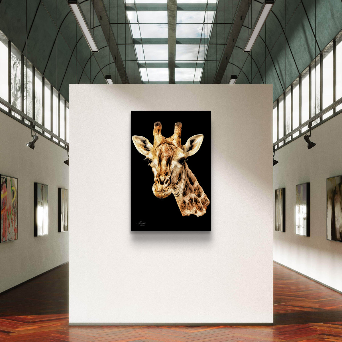 Giraffe Fine Art Giclée Matte Black Poster