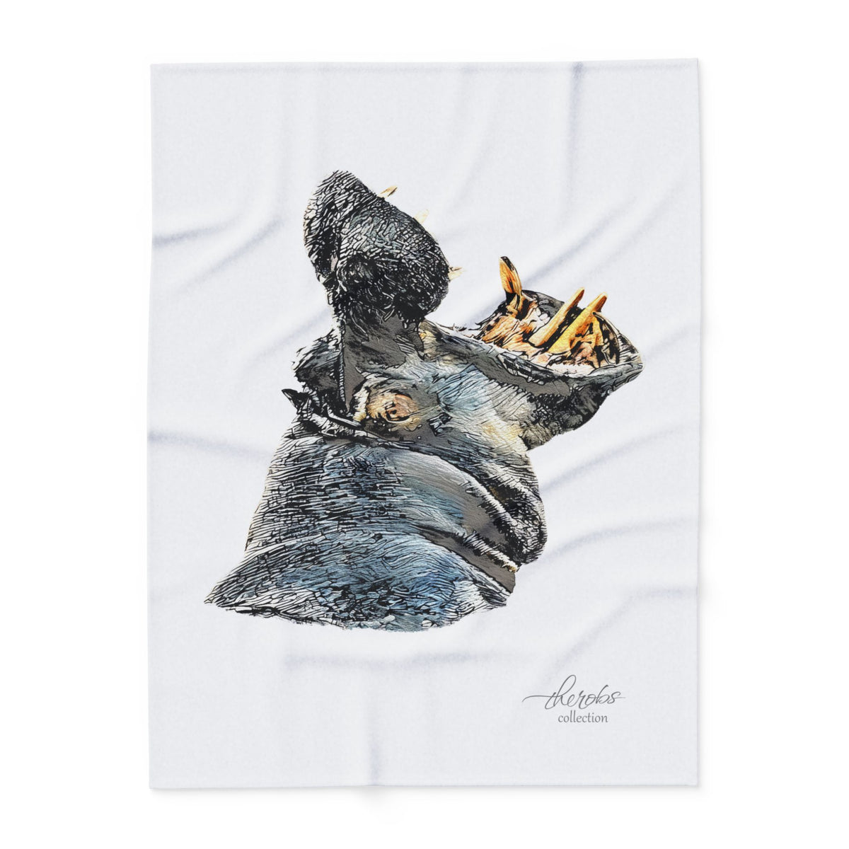 Hippo Cosy Arctic Fleece Blanket