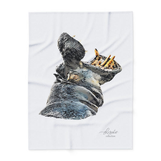 Hippo Cosy Arctic Fleece Blanket