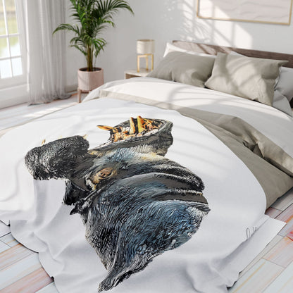 Hippo Cosy Arctic Fleece Blanket