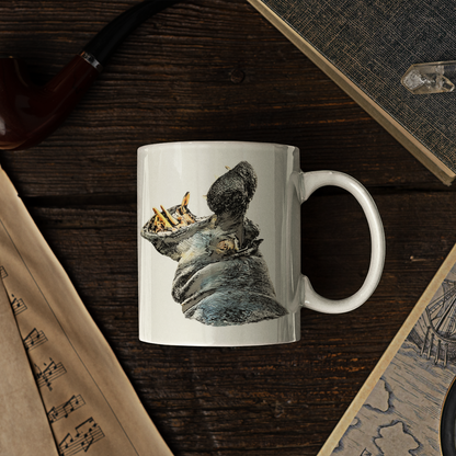 Hippo White Ceramic 11oz Mug