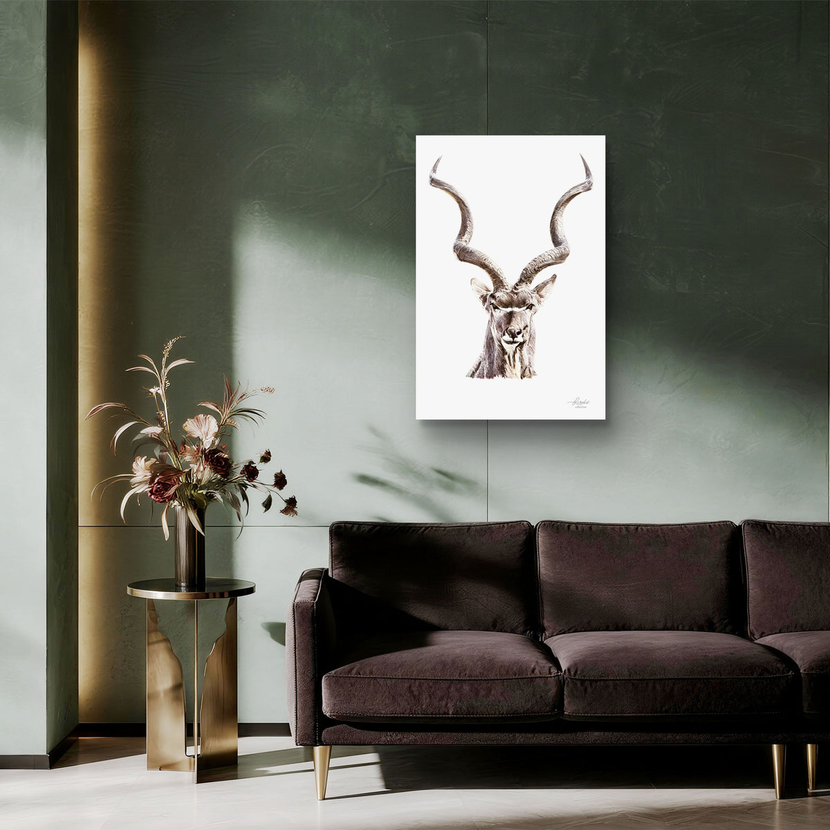 Kudu Satin Stretched Canvas Print