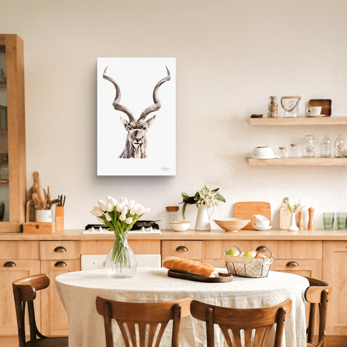 Kudu Satin Stretched Canvas Print