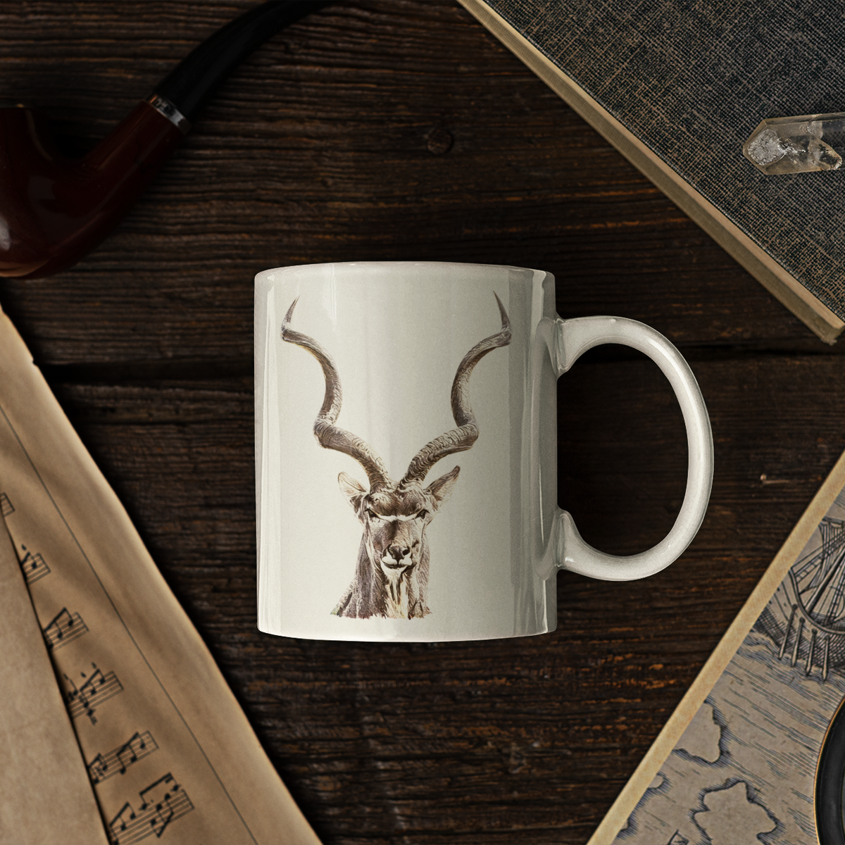 Kudu White Ceramic 11oz Mug