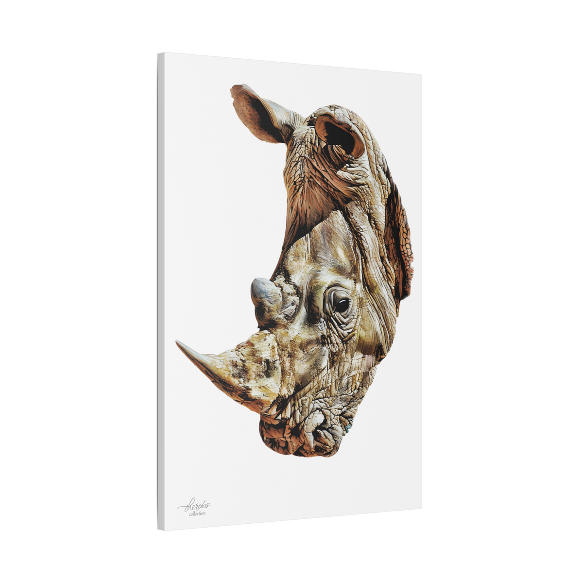Rhino Satin Stretched Canvas Print