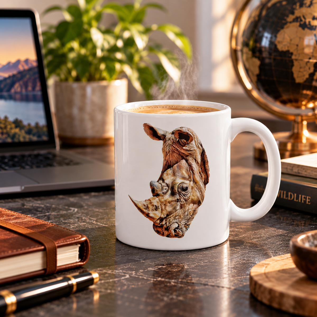 Rhino White Ceramic 11oz Mug