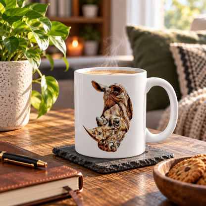Rhino White Ceramic 11oz Mug