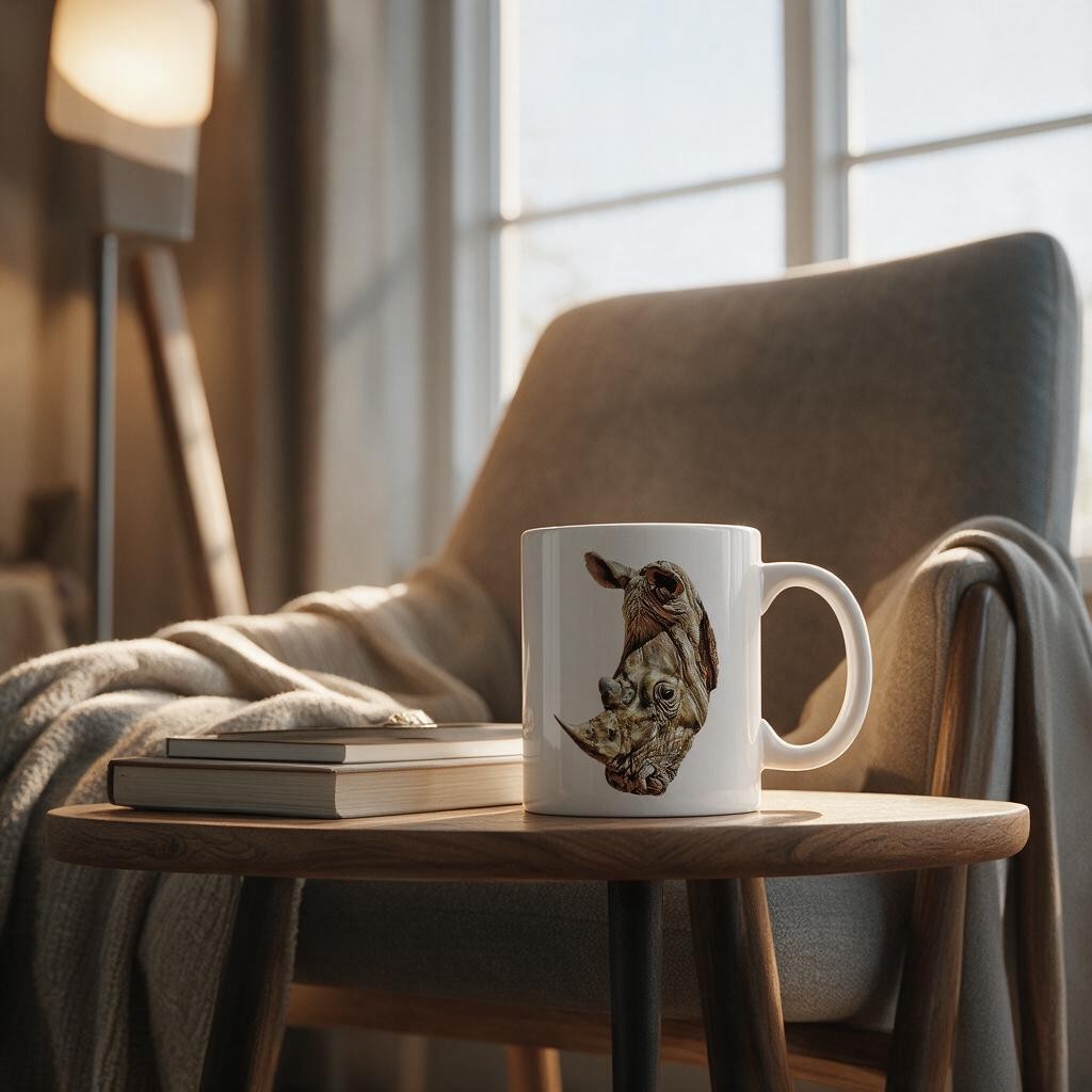 Rhino White Ceramic 11oz Mug