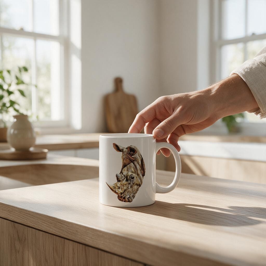 Rhino White Ceramic 11oz Mug