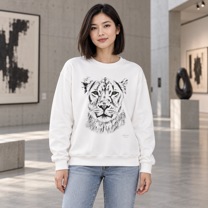 B&W Lioness Heavy Unisex Sweatshirt