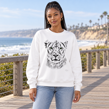B&W Lioness Heavy Unisex Sweatshirt