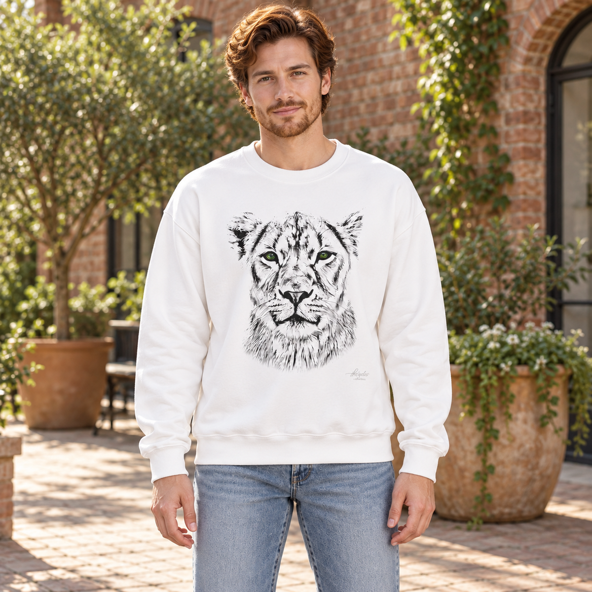 B&W Lioness Heavy Unisex Sweatshirt