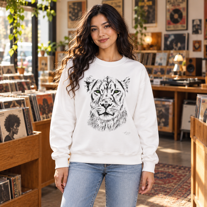 B&W Lioness Heavy Unisex Sweatshirt