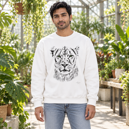 B&W Lioness Heavy Unisex Sweatshirt
