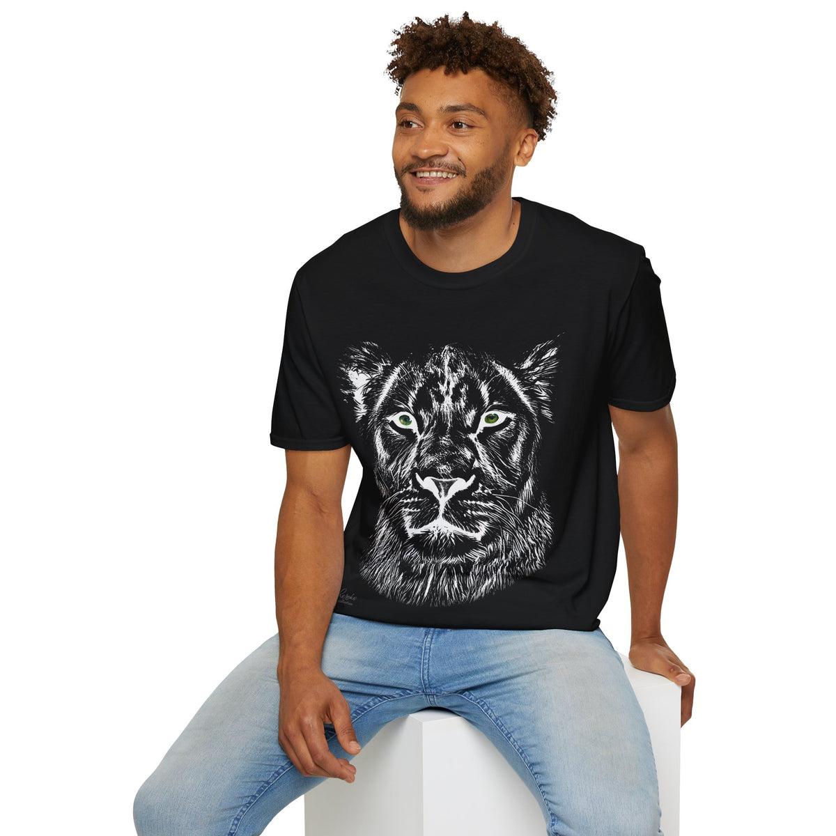B&W Lioness Unisex Cotton T-Shirt