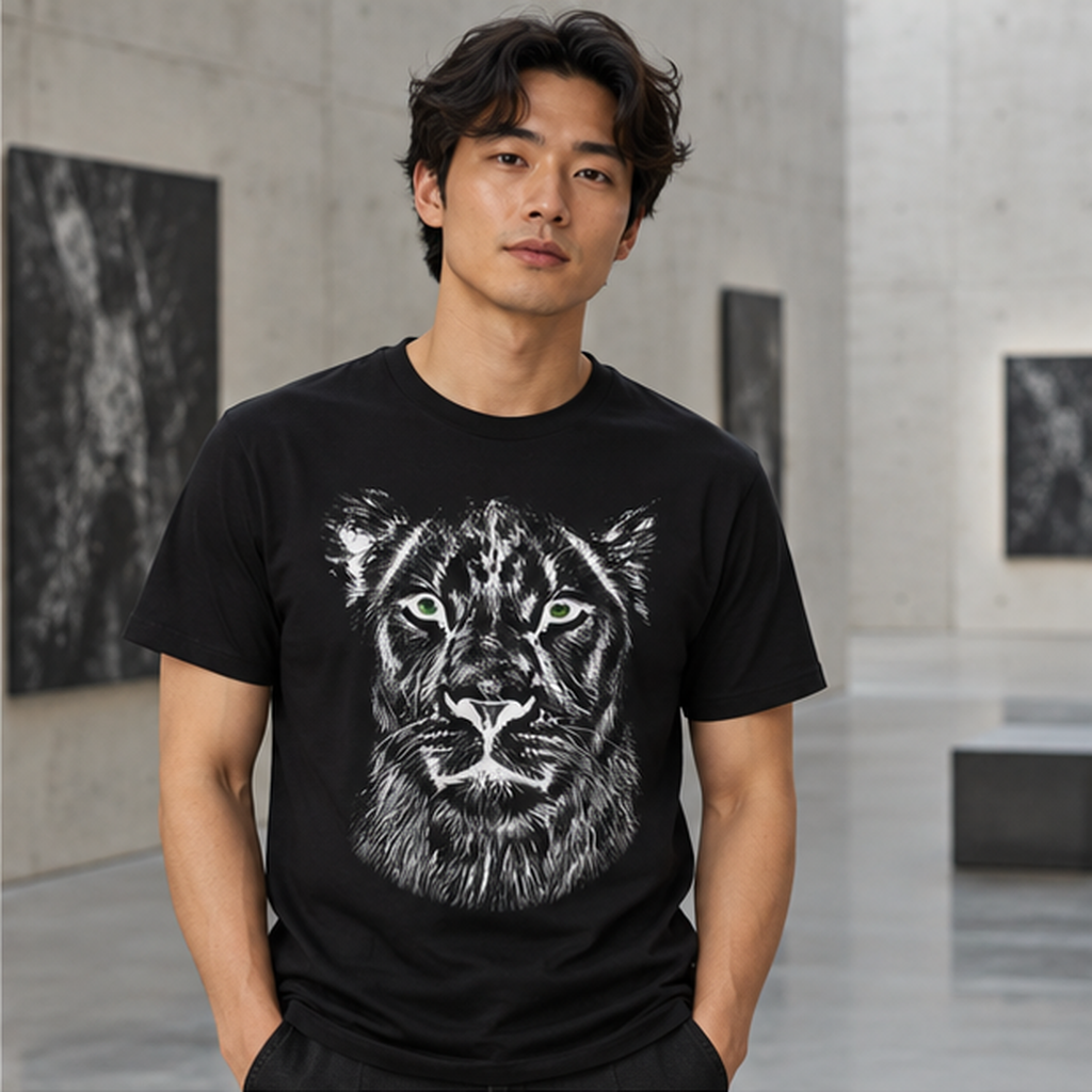 B&W Lioness Unisex Cotton T-Shirt