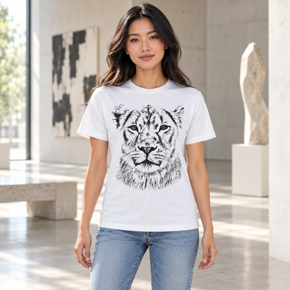 B&W Lioness Unisex Cotton T-Shirt